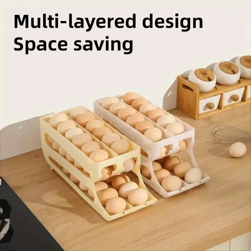 Sliding Egg Carton Refrigerator Storage for Kitchen Egg Holder and Organizer view 7