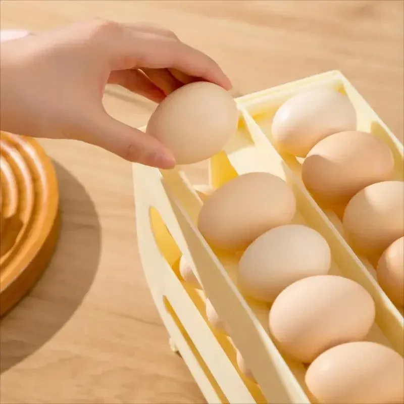 Sliding Egg Carton Refrigerator Storage for Kitchen Egg Holder and Organizer view 9