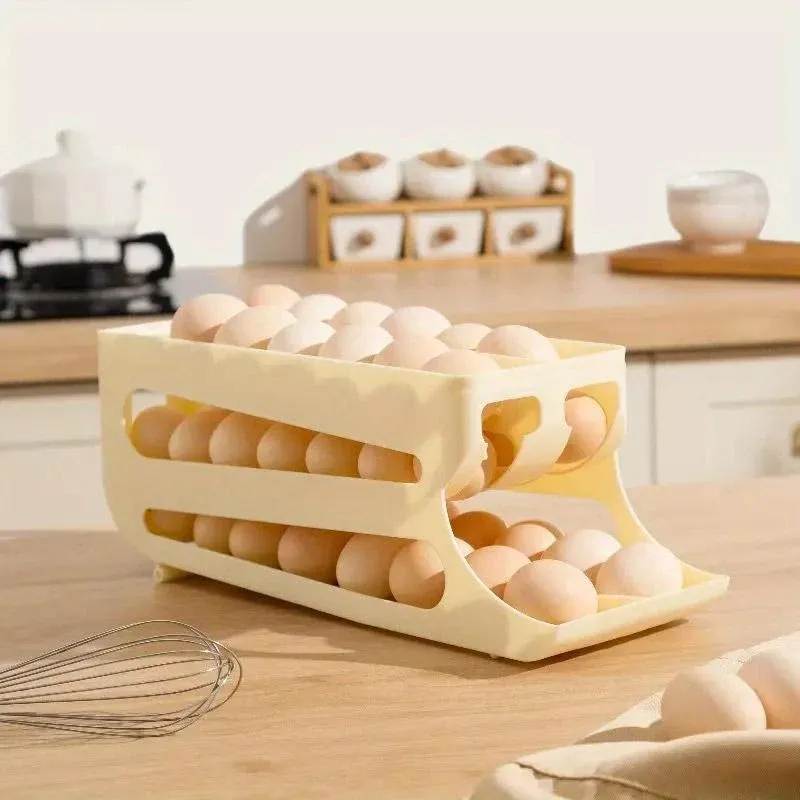 Sliding Egg Carton Refrigerator Storage for Kitchen Egg Holder and Organizer view 10