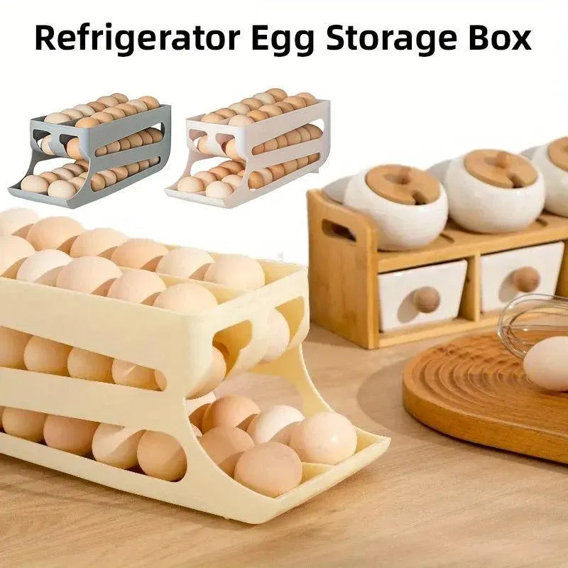 Sliding Egg Carton Refrigerator Storage for Kitchen Egg Holder and Organizer view 12