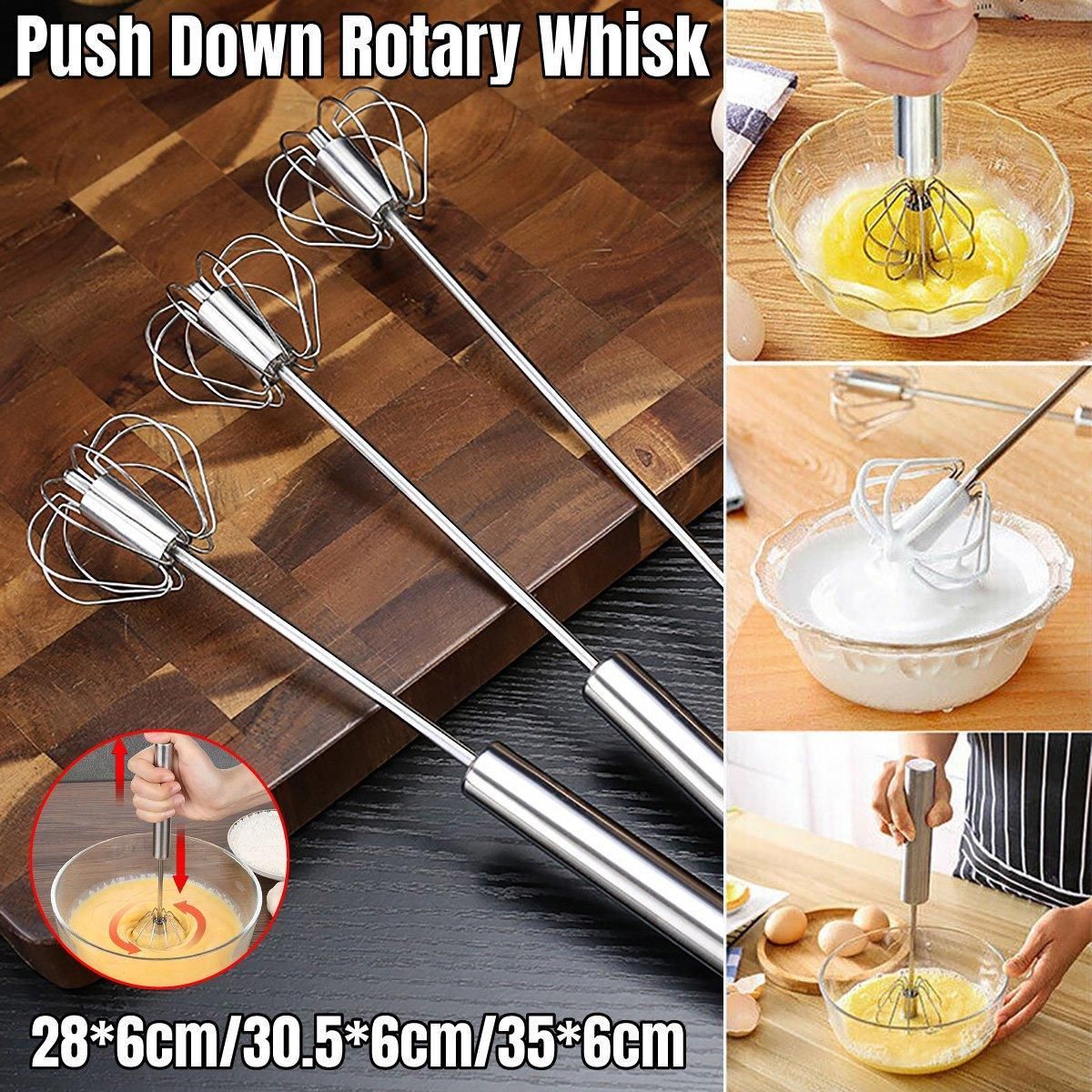 Stainless Steel Semi-Automatic Egg Beater Hand Pressed Kitchen Baking Tool view 2