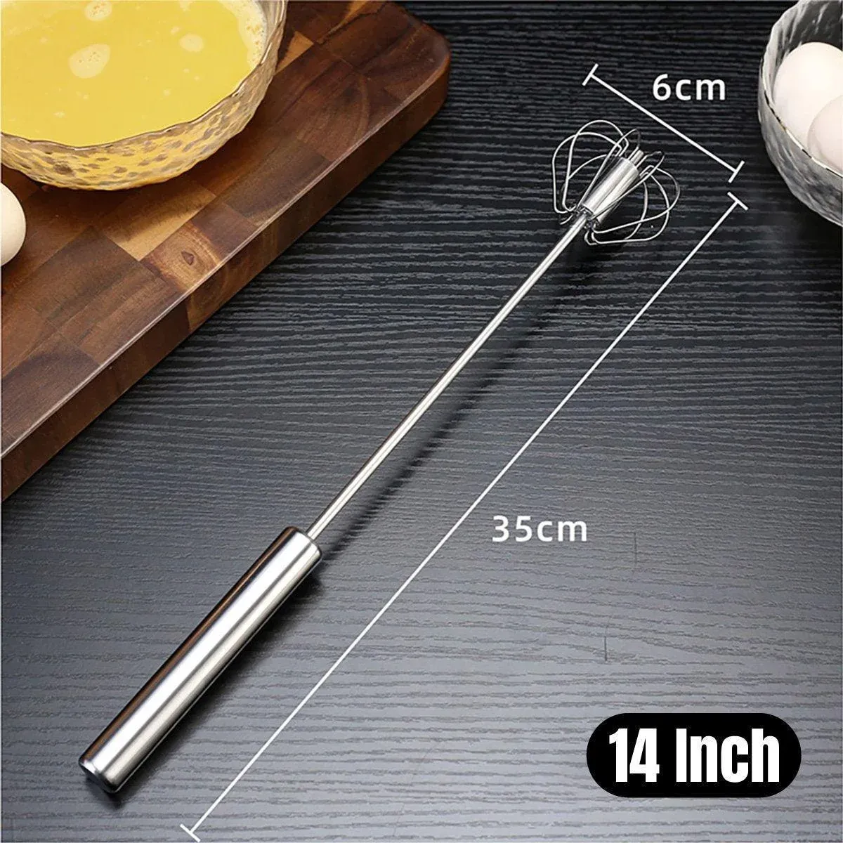 Stainless Steel Semi-Automatic Egg Beater Hand Pressed Kitchen Baking Tool view 3