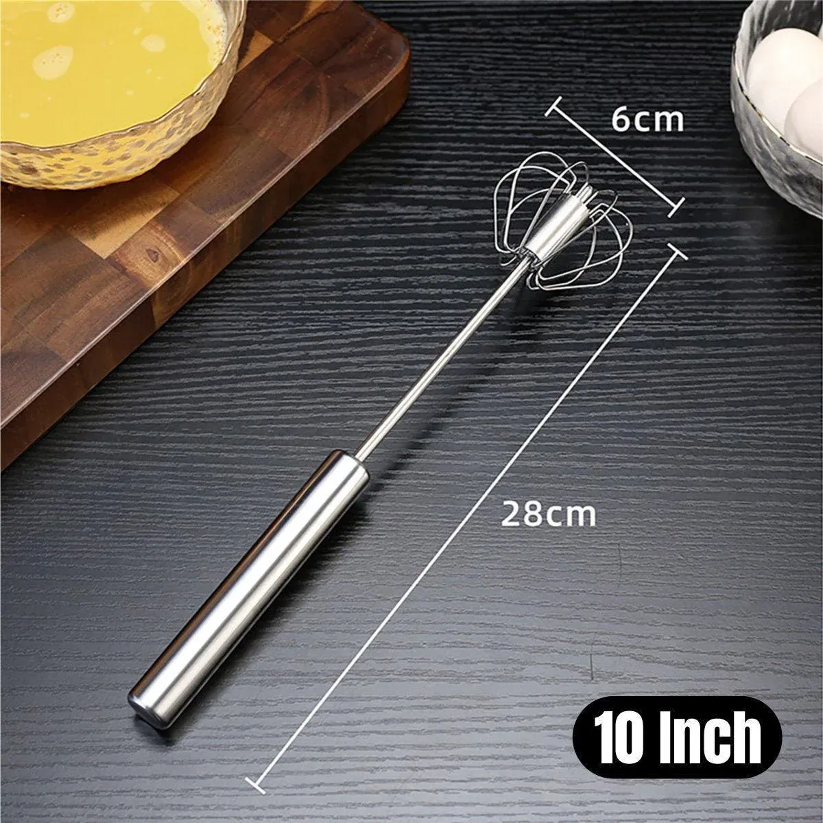 Stainless Steel Semi-Automatic Egg Beater Hand Pressed Kitchen Baking Tool view 4