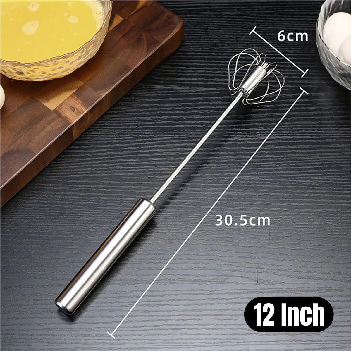 Stainless Steel Semi-Automatic Egg Beater Hand Pressed Kitchen Baking Tool view 5