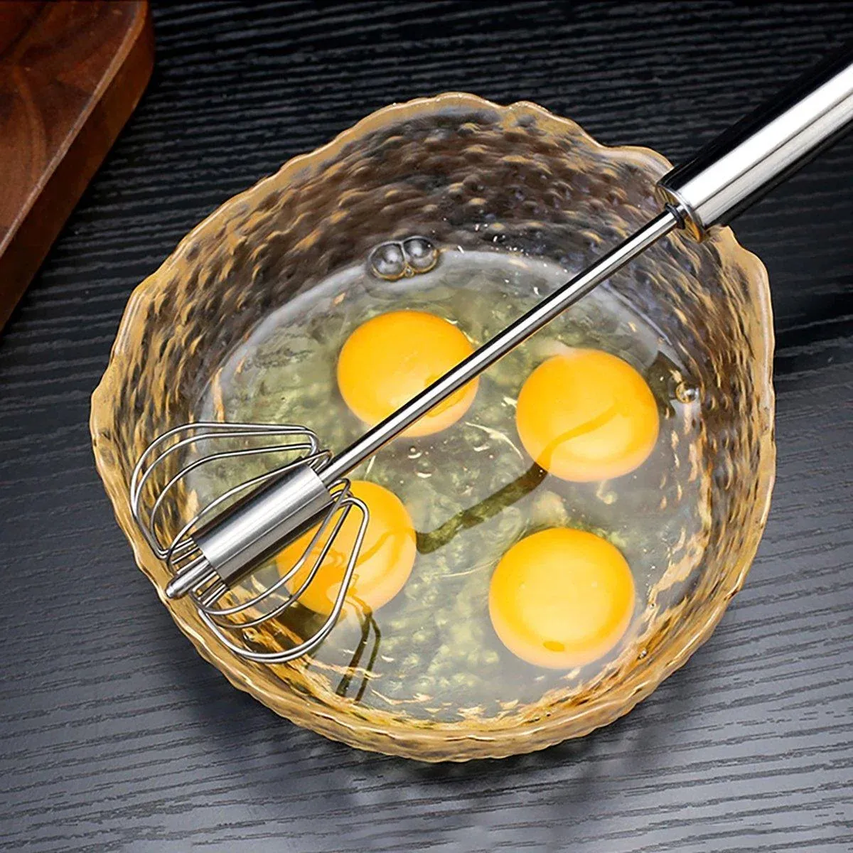 Stainless Steel Semi-Automatic Egg Beater Hand Pressed Kitchen Baking Tool view 10