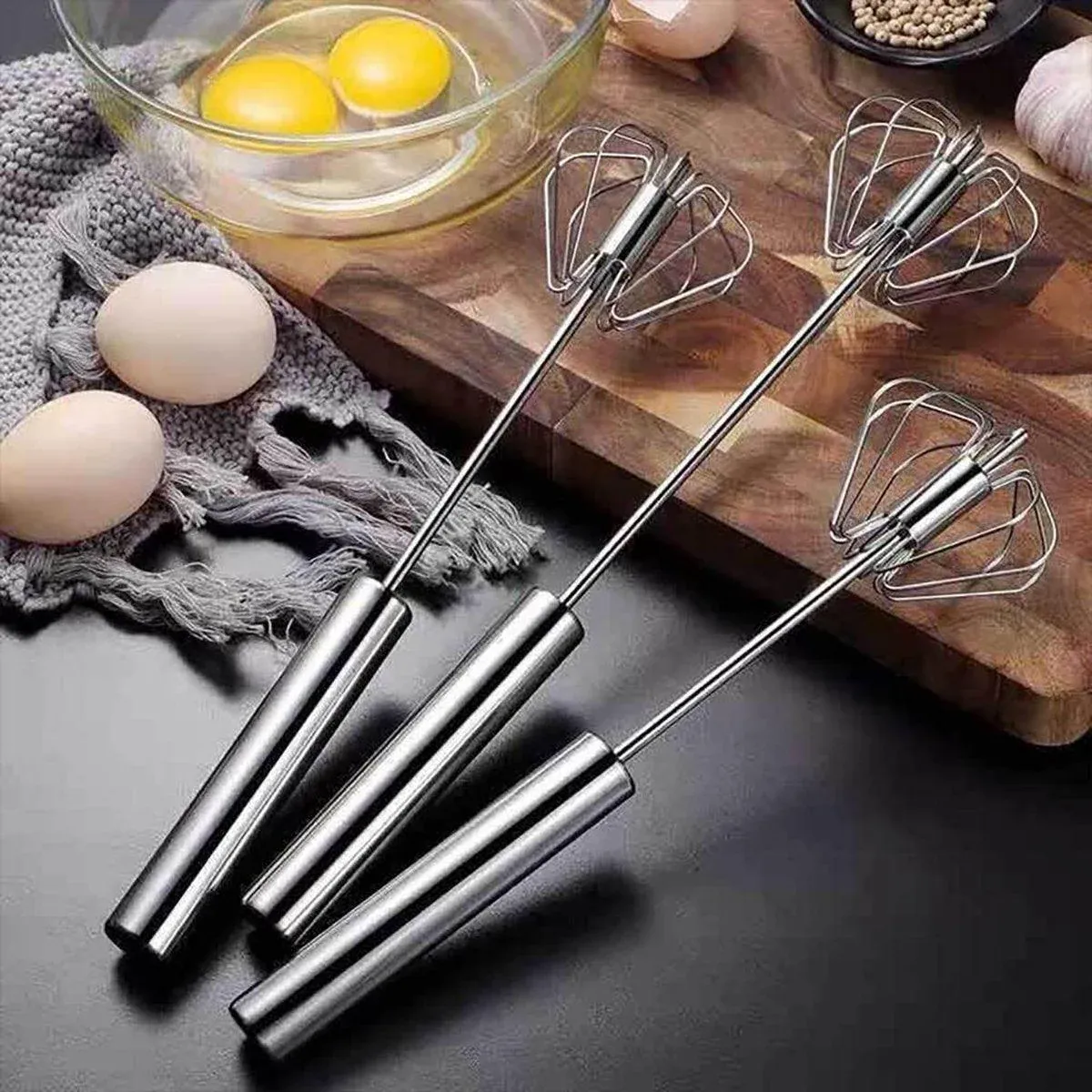 Stainless Steel Semi-Automatic Egg Beater Hand Pressed Kitchen Baking Tool view 14