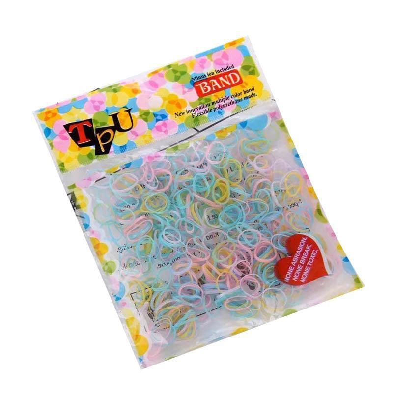 400pcs Small Elastic Rubber Band Hair Ties Multi Colour Black Ponytail Holders