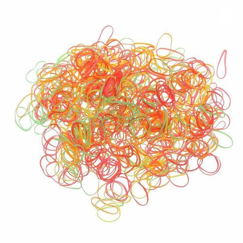 400pcs Small Elastic Rubber Band Hair Ties Multi Colour Black Ponytail Holders
