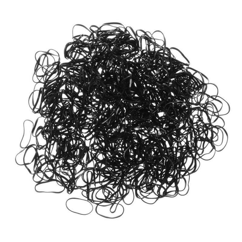 400pcs Small Elastic Rubber Band Hair Ties Multi Colour Black Ponytail Holders