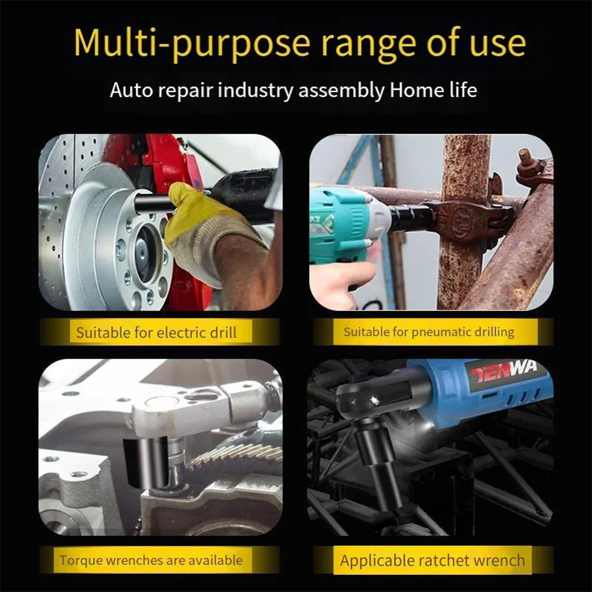 Hexagonal Socket Adapter Set for Electric Impact Wrench Power Drill Socket view 5