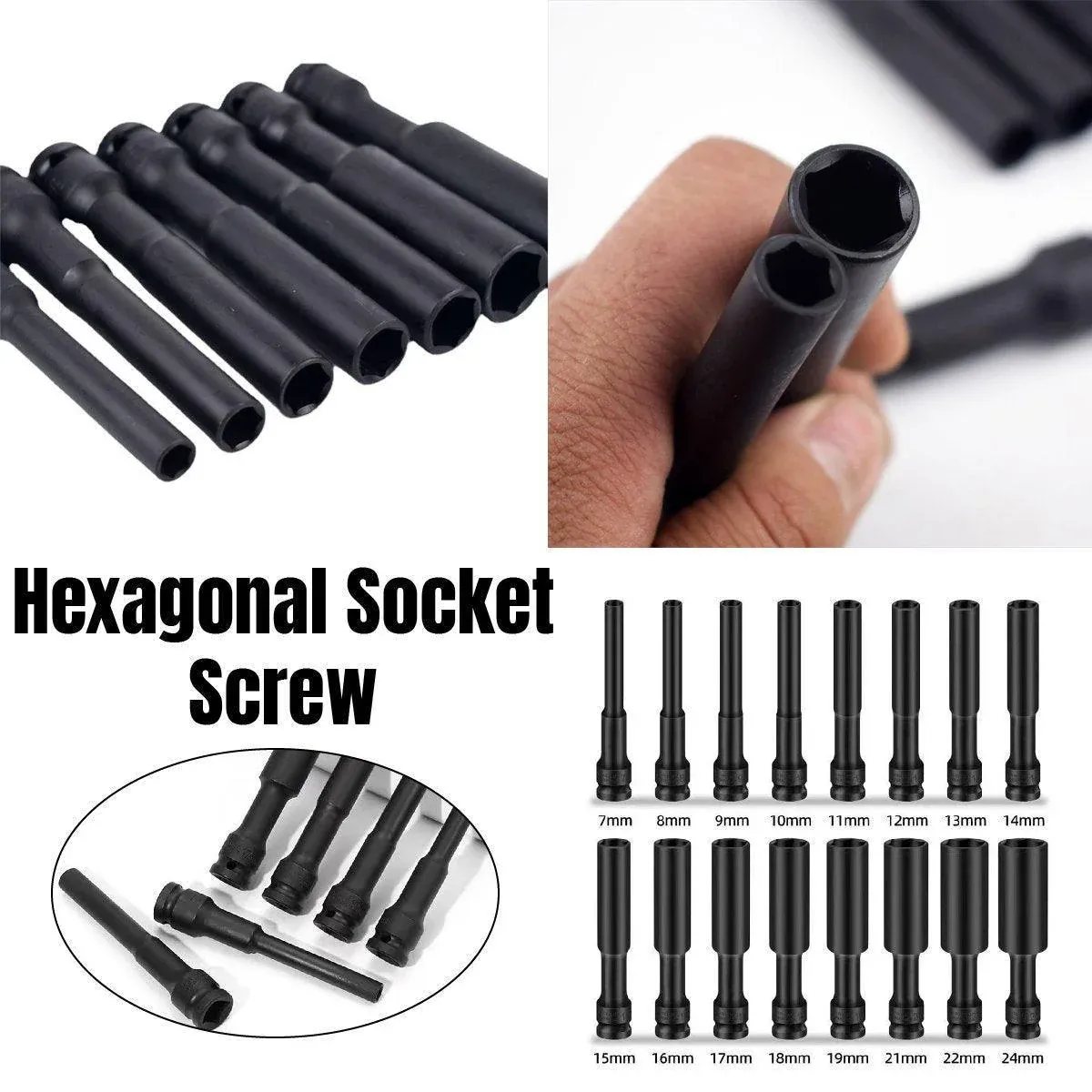 Hexagonal Socket Adapter Set for Electric Impact Wrench Power Drill Socket view 15