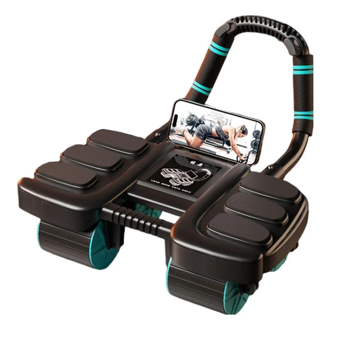 Four Wheel Abdominal Exercise Roller Elbow Support for Core Strength Training