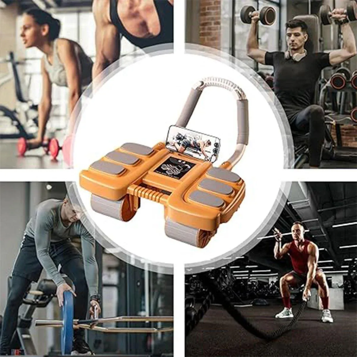 Four Wheel Abdominal Exercise Roller Elbow Support for Core Strength Training view 5
