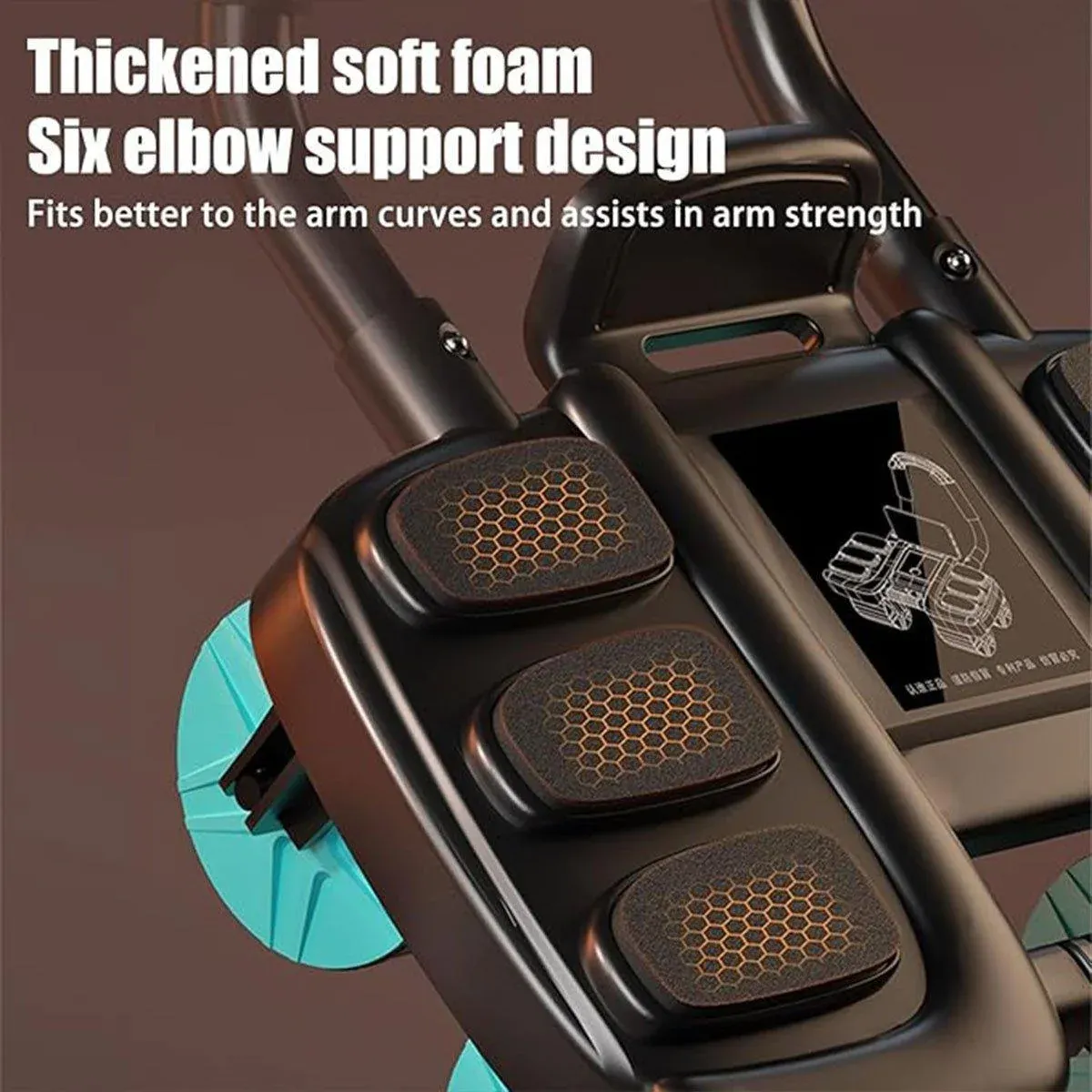 Four Wheel Abdominal Exercise Roller Elbow Support for Core Strength Training view 7