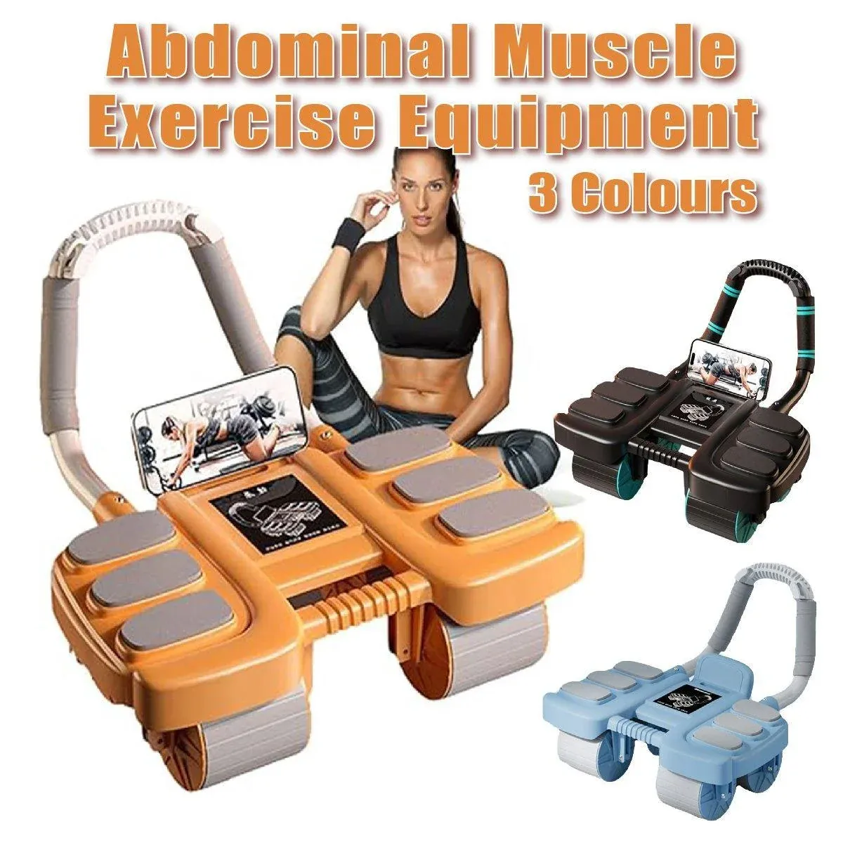 Four Wheel Abdominal Exercise Roller Elbow Support for Core Strength Training view 2
