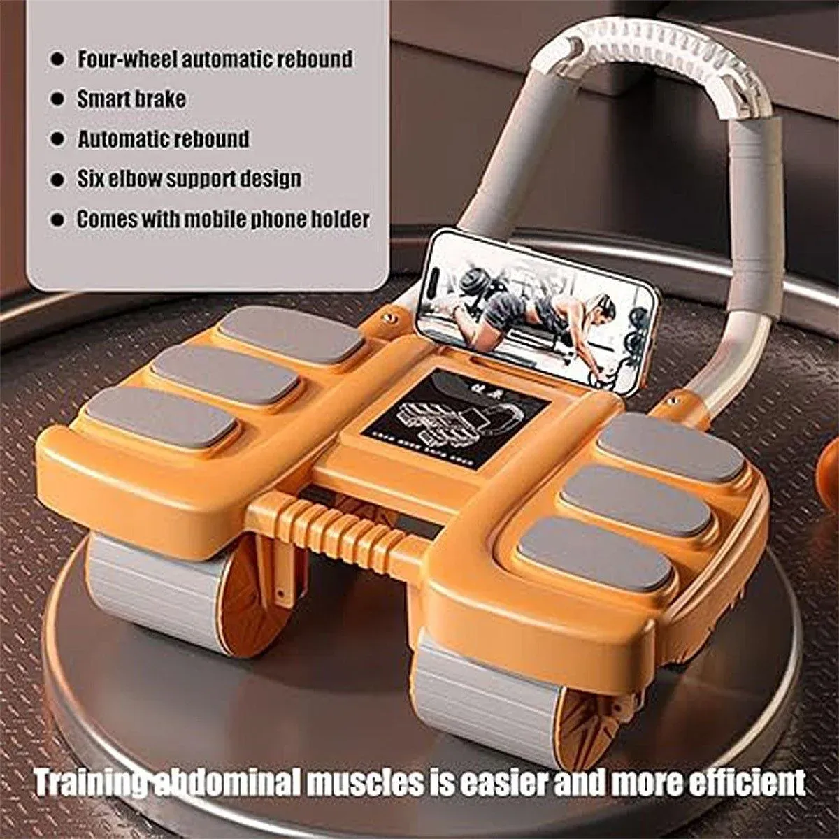 Four Wheel Abdominal Exercise Roller Elbow Support for Core Strength Training view 6