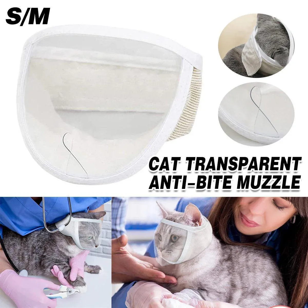 Breathable Pet Headgear Clear Cat Dog Mask Anti Bite Scratch Protective Gear - M view 2