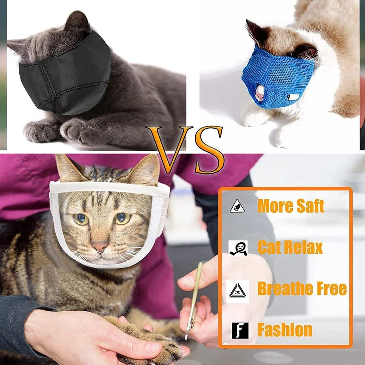 Breathable Pet Headgear Clear Cat Dog Mask Anti Bite Scratch Protective Gear - M view 4