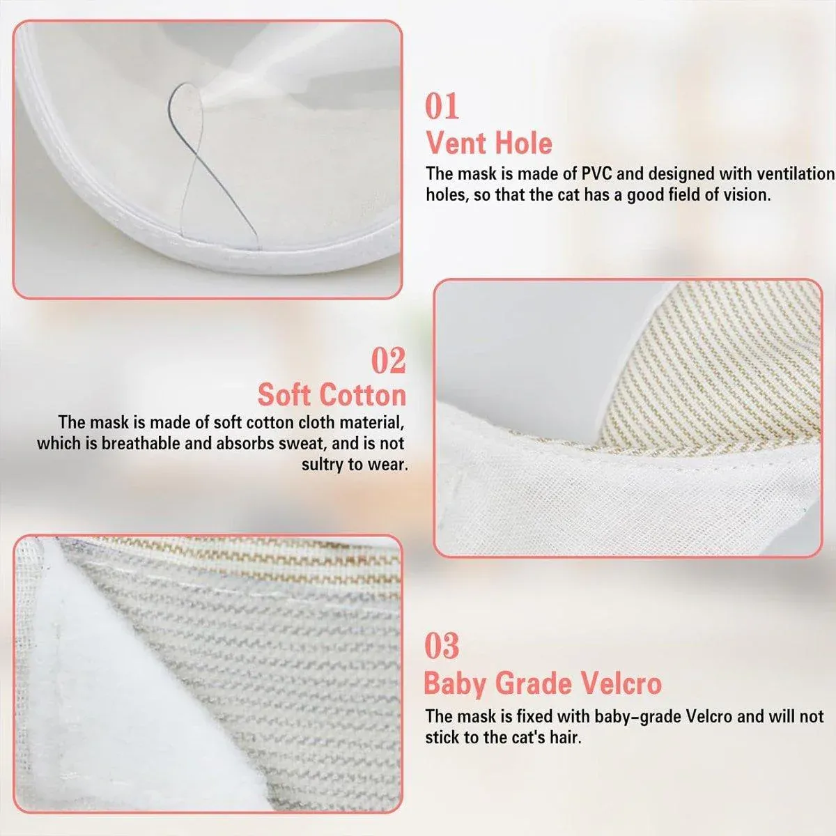Breathable Pet Headgear Clear Cat Dog Mask Anti Bite Scratch Protective Gear - M view 6