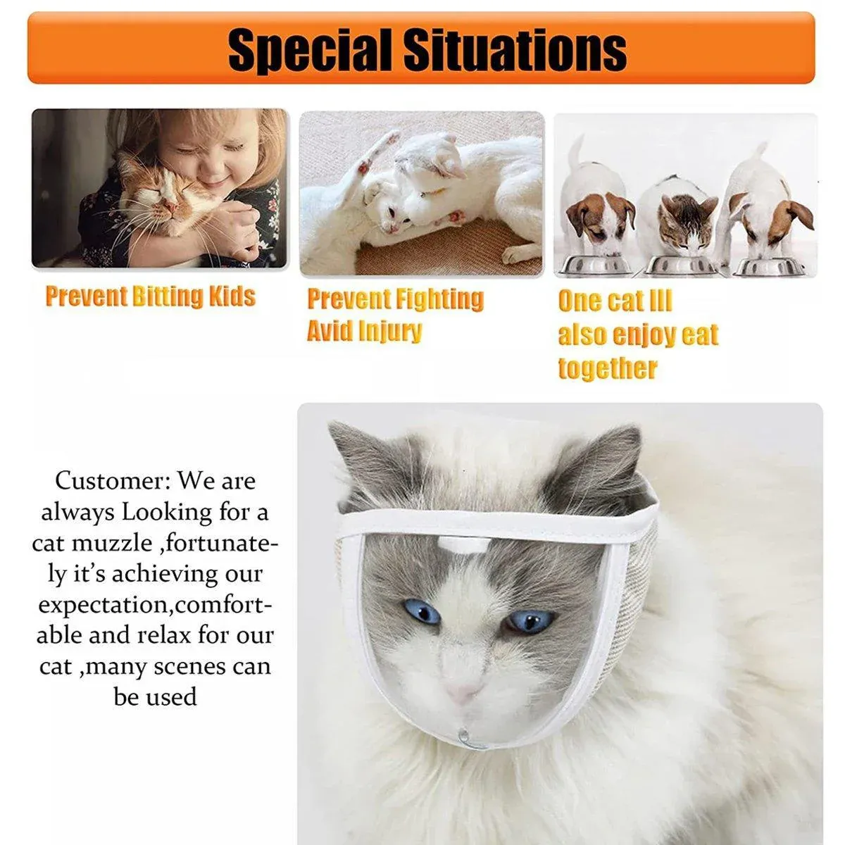 Breathable Pet Headgear Clear Cat Dog Mask Anti Bite Scratch Protective Gear - M view 9