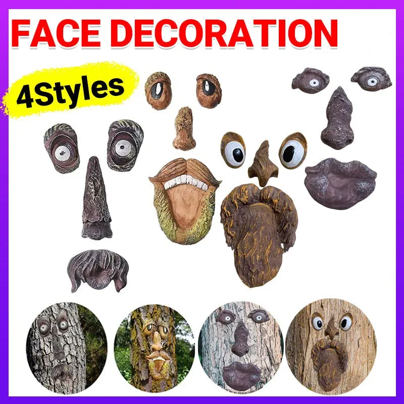 Old Man Tree Hugger Garden Peeker Yard Outdoor Sculpture Whimsical Face Decor - B view 2