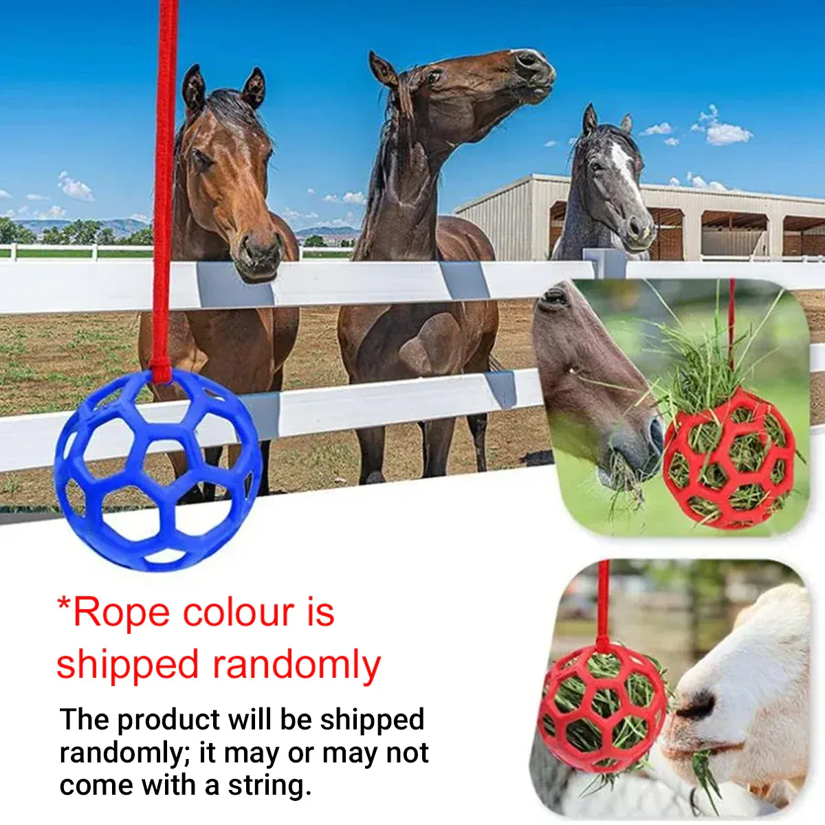Hanging Hay Feeders Stable Feed Polo Feeding Balls Toy for Horses and view 10