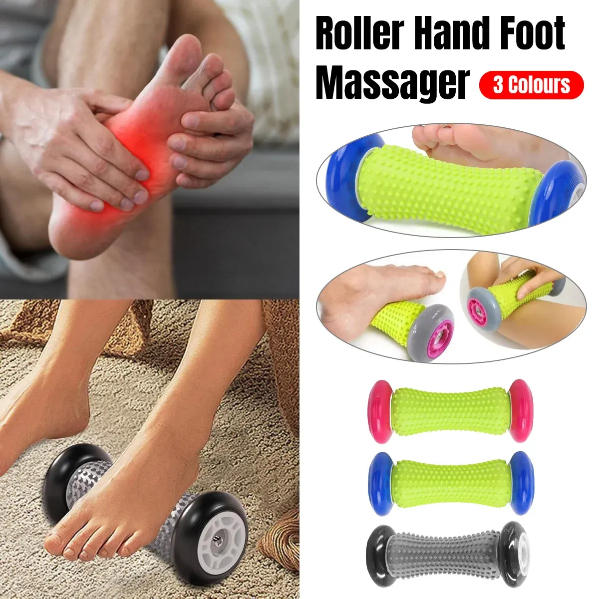 Foot Massage Roller Muscle Relaxation Arch Care Yoga Fitness Tool - Blue view 2