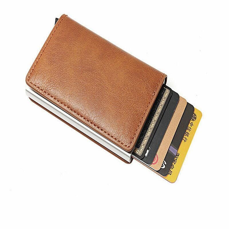 RFID Blocking Leather Card Wallet with Money Clip for Men Credit Holder - Yellow view 14