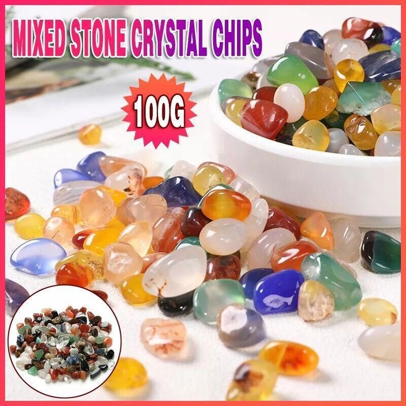 Colorful Mixed Stone Crystal Chips - 100G Bulk Lot