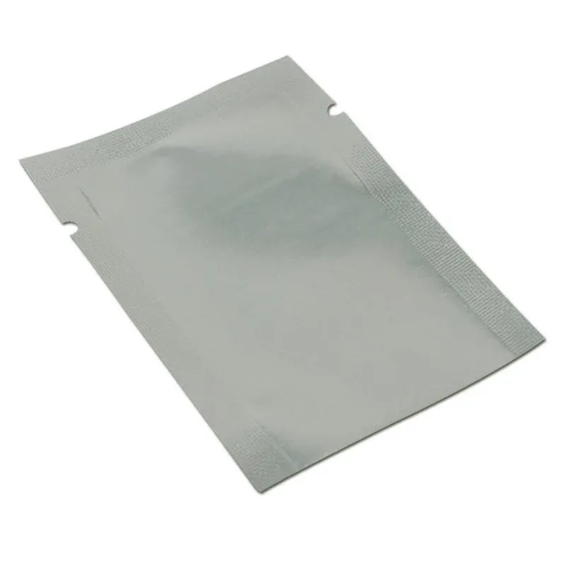 Silver Open Top Aluminum Foil Packaging Bags Heat Seal Vacuum Food Pouches view 5