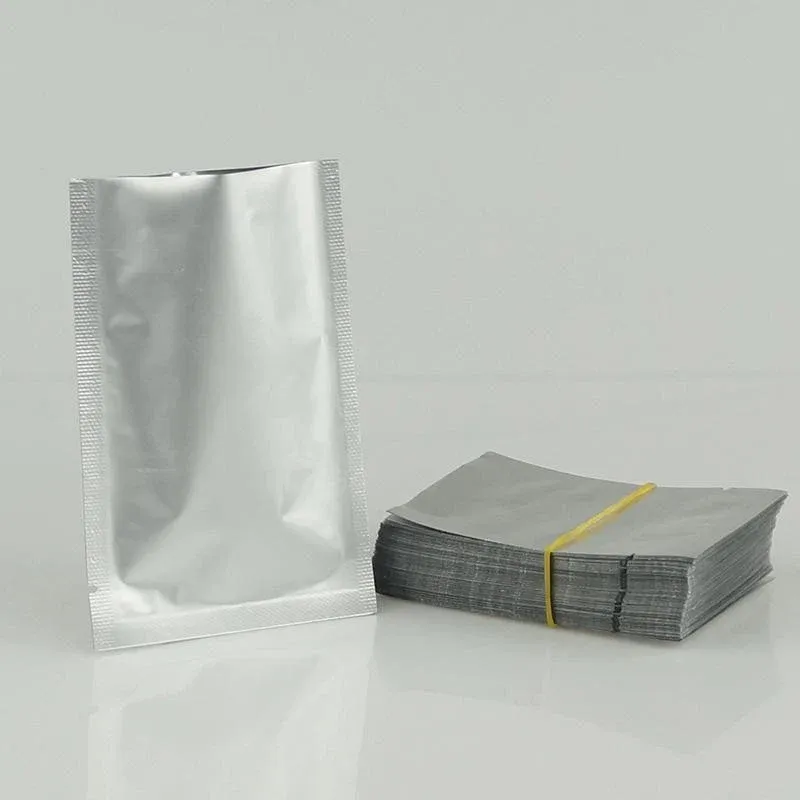 Silver Open Top Aluminum Foil Packaging Bags Heat Seal Vacuum Food Pouches view 8