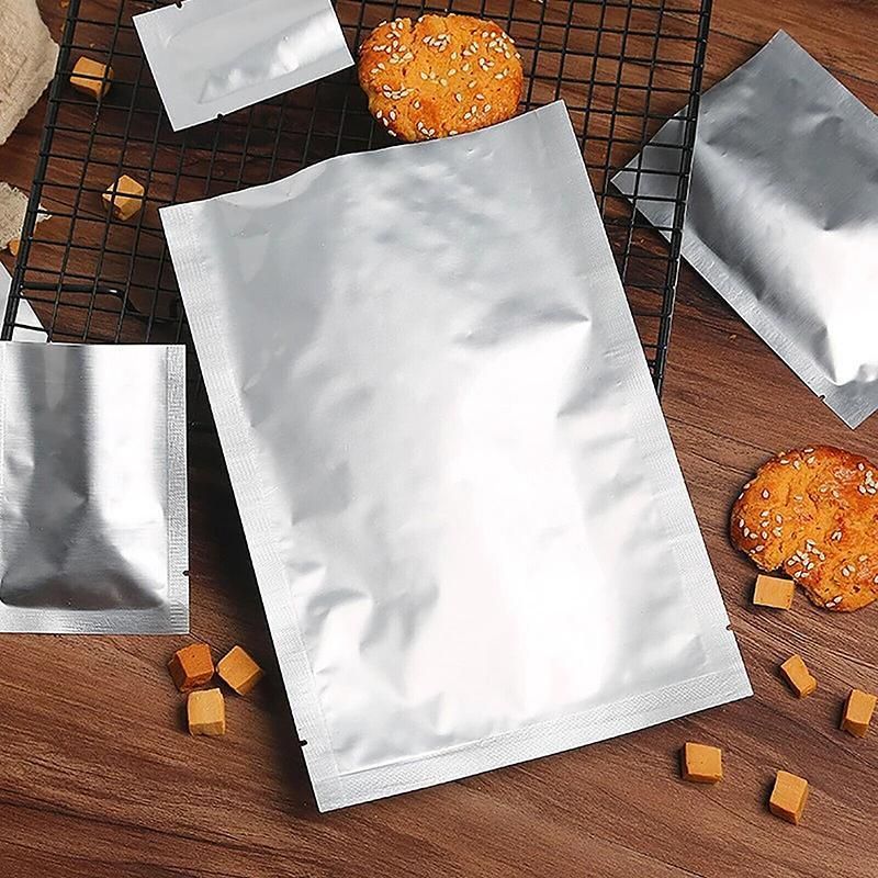Silver Open Top Aluminum Foil Packaging Bags Heat Seal Vacuum Food Pouches view 9