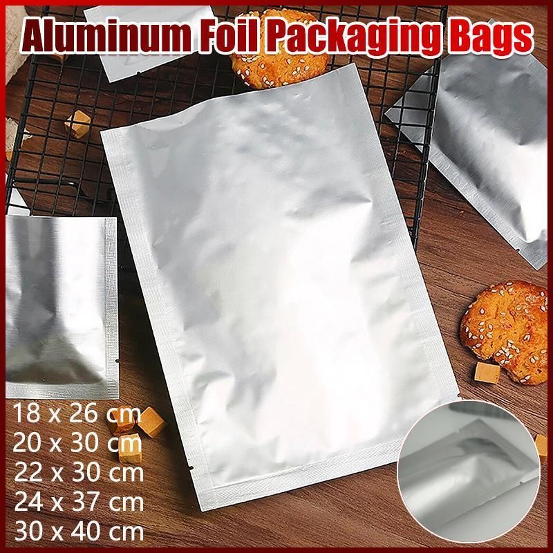 Silver Open Top Aluminum Foil Packaging Bags Heat Seal Vacuum Food Pouches view 2