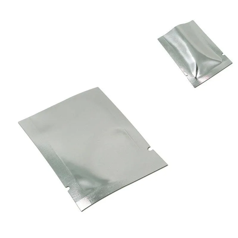 Silver Open Top Aluminum Foil Packaging Bags Heat Seal Vacuum Food Pouches view 6
