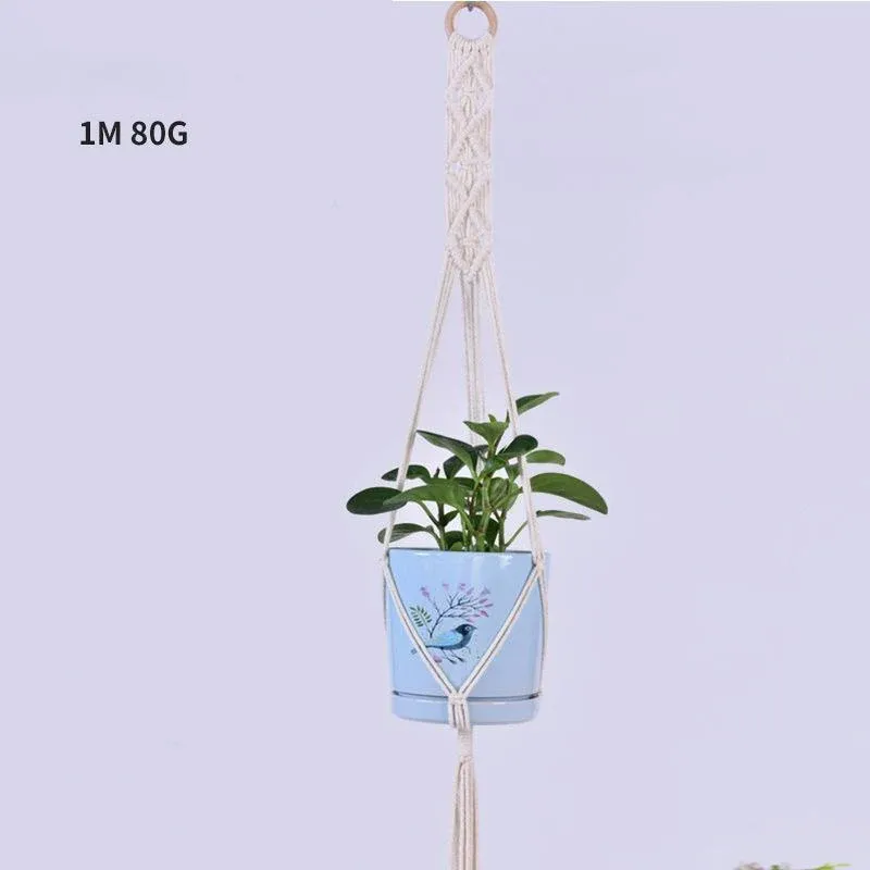 Macrame Plant Flower Pot Holder Hanger Hanging Planter Basket Hemp Rope view 8