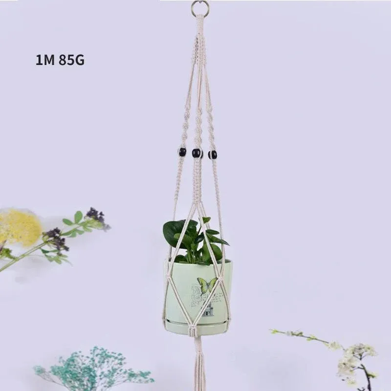 Macrame Plant Flower Pot Holder Hanger Hanging Planter Basket Hemp Rope view 10