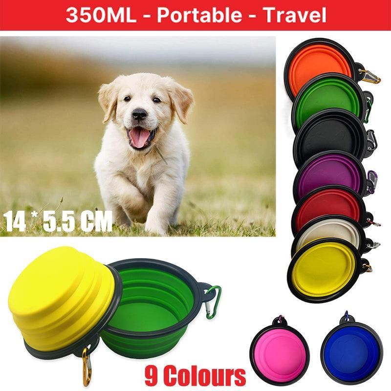 Collapsible Silicone Pet Bowl for Cat Dog Portable Food and Water Feeder - Black view 2