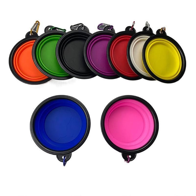 Collapsible Silicone Pet Bowl for Cat Dog Portable Food and Water Feeder - Black view 3