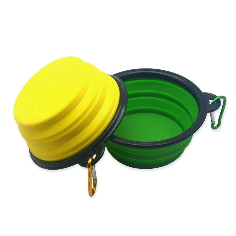 Collapsible Silicone Pet Bowl for Cat Dog Portable Food and Water Feeder - Black view 7