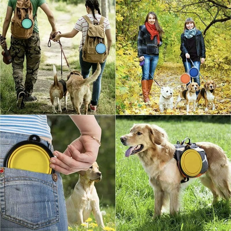 Collapsible Silicone Pet Bowl for Cat Dog Portable Food and Water Feeder - Black view 12