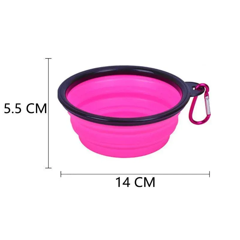 Collapsible Silicone Pet Bowl for Cat Dog Portable Food and Water Feeder - White view 11