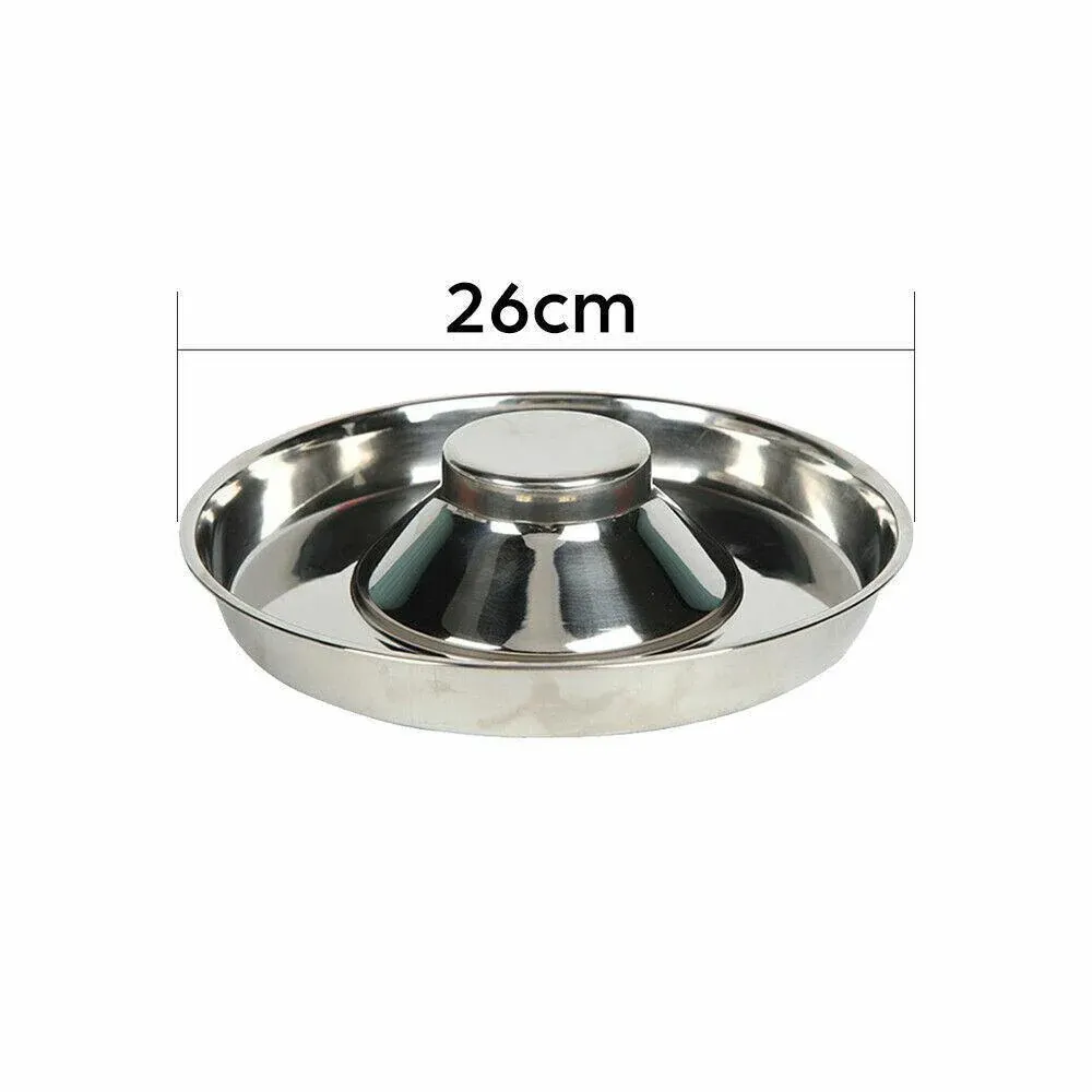 Stainless Steel Pet Bowl Slow Feeder Dish Puppy Dog Cat Food Feeding Weaning view 13