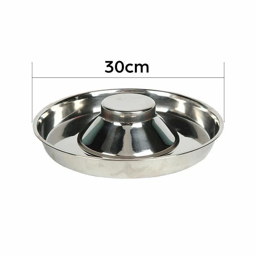 Stainless Steel Pet Bowl Slow Feeder Dish Puppy Dog Cat Food Feeding Weaning view 14