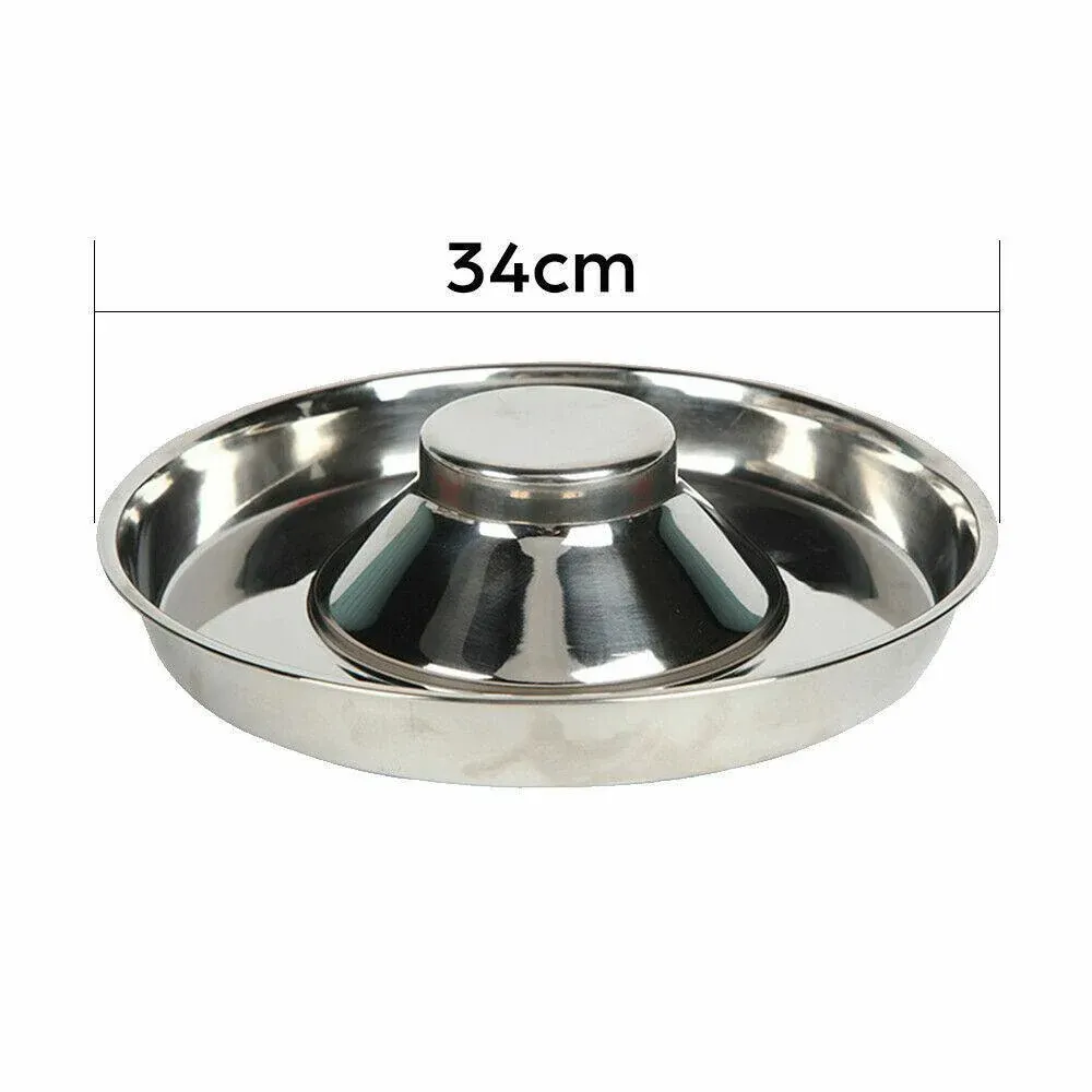 Stainless Steel Pet Bowl Slow Feeder Dish Puppy Dog Cat Food Feeding Weaning view 15