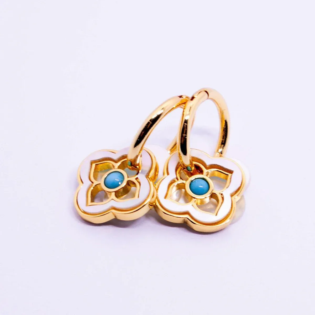 New Chinese Style Multi-Wear Natural Shell Four-Leaf Clover Earrings for Women view 9