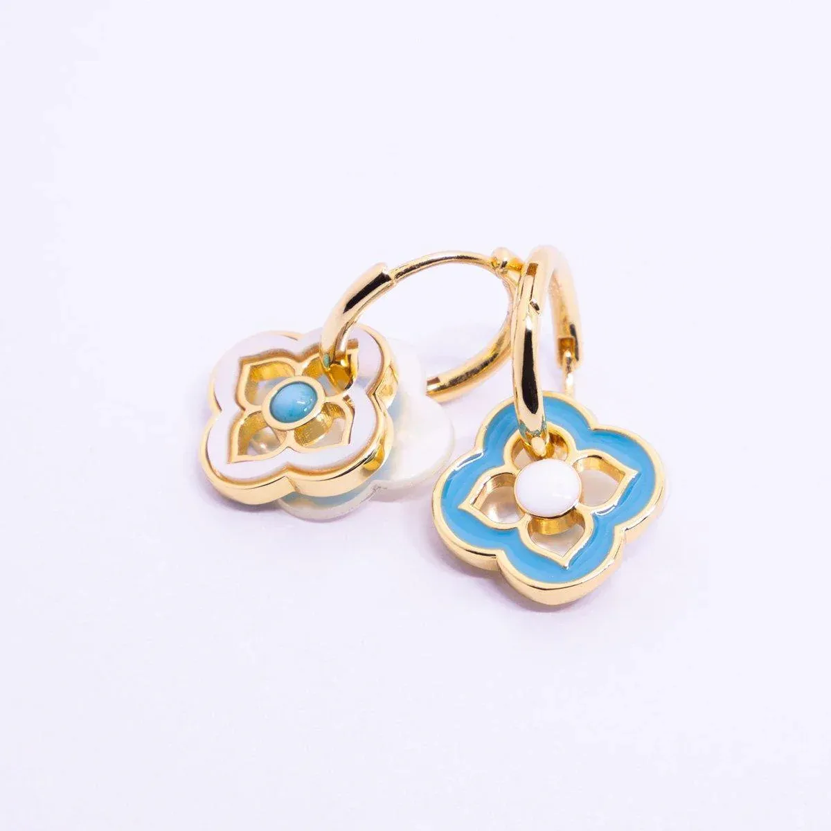 New Chinese Style Multi-Wear Natural Shell Four-Leaf Clover Earrings for Women view 10