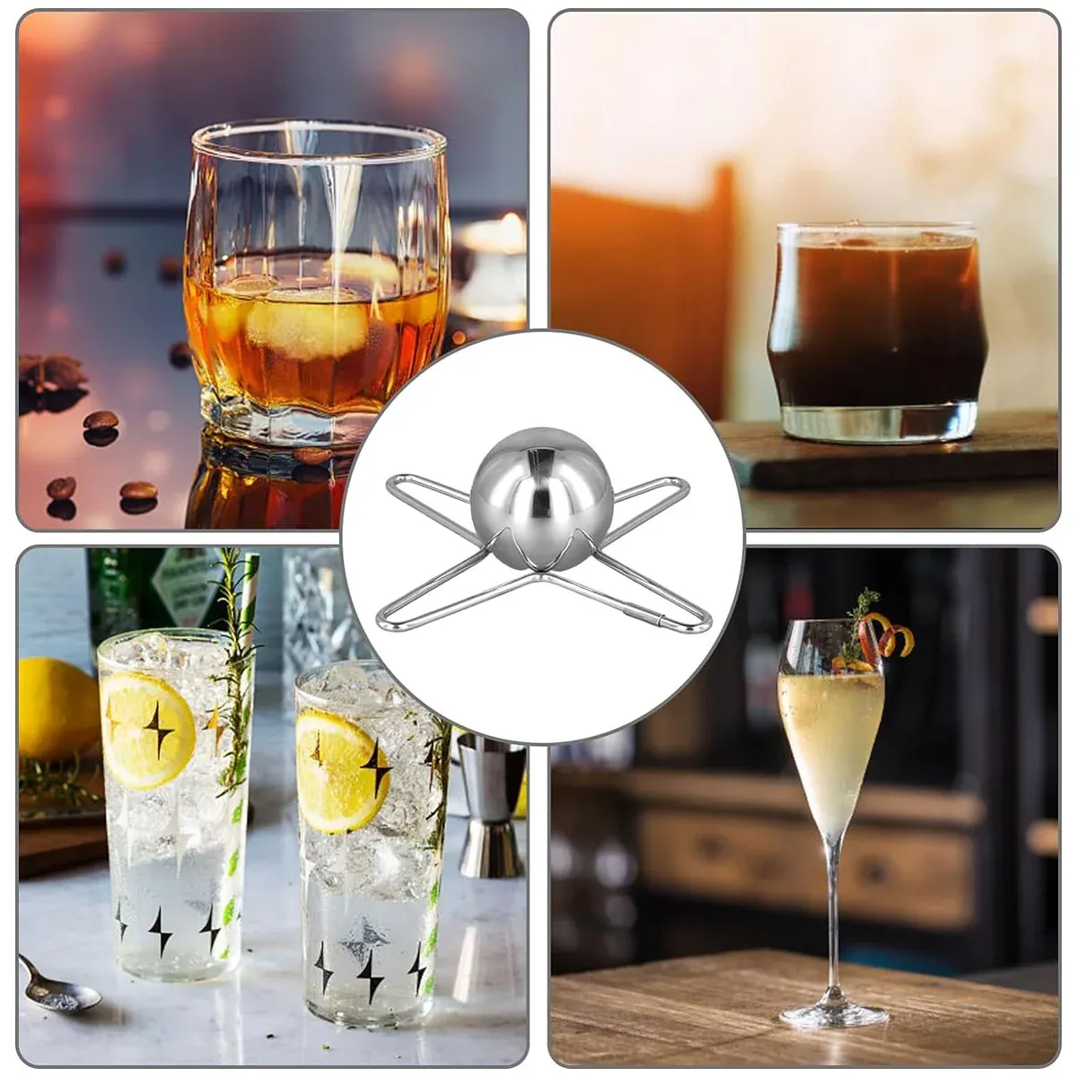 3/4 Forks Stainless Steel Ice Balls Reusable Spherical Whisky Chilling Stones view 12