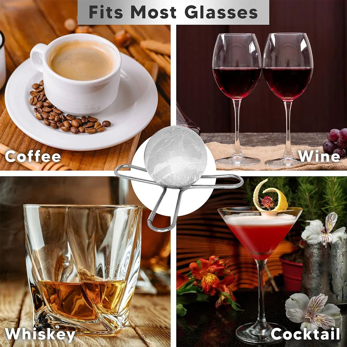 3/4 Forks Stainless Steel Ice Balls Reusable Spherical Whisky Chilling Stones view 13