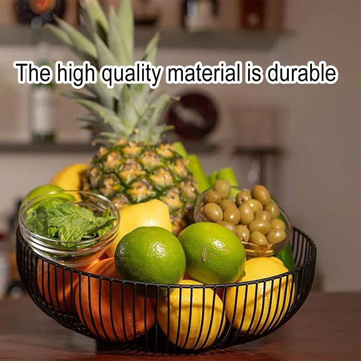 Multi Functional Wire Storage Basket Fruit Vegetable Holder for Kitchen Counter view 5