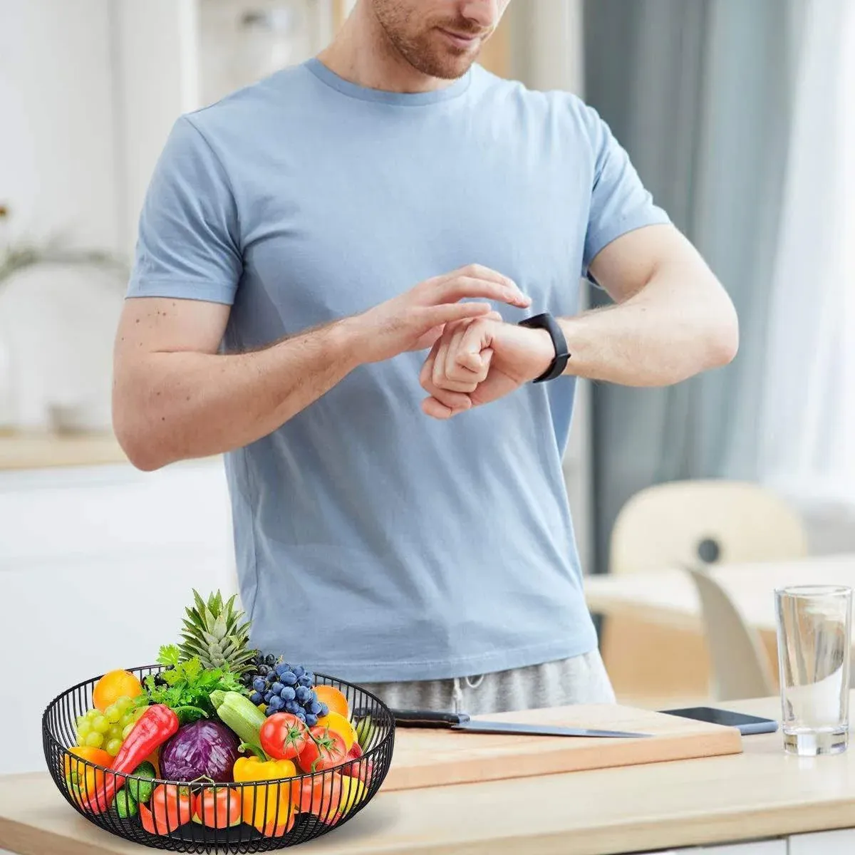 Multi Functional Wire Storage Basket Fruit Vegetable Holder for Kitchen Counter view 12